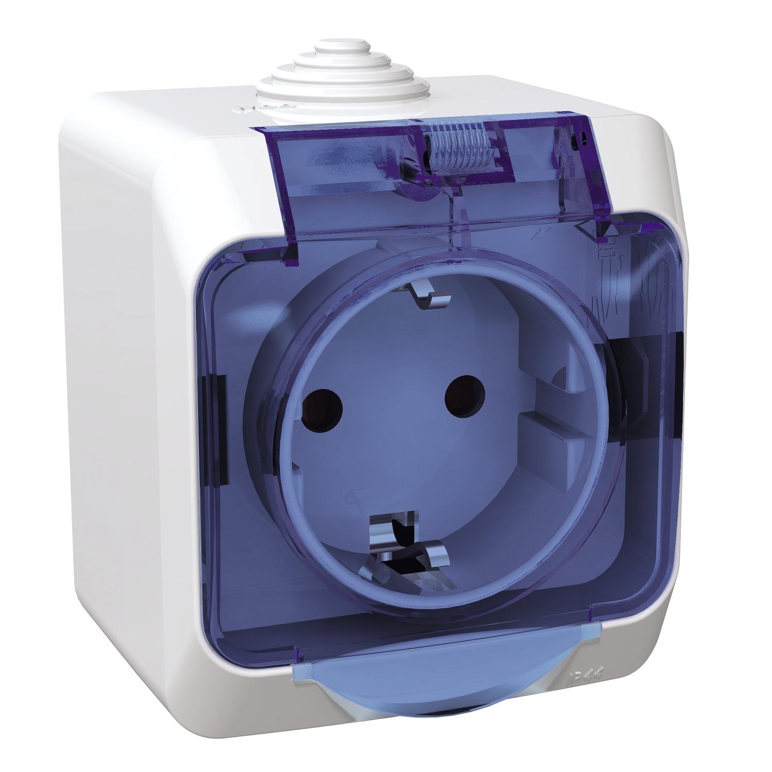 Контакт шуко IP44 с детска защита прозрачен капак Бял - Schneider Electric Cedar Plus WDE000543 | JAR Computers Контакт шуко IP44 с детска защита прозрачен капак Бял - Schneider Electric Cedar Plus WDE000543