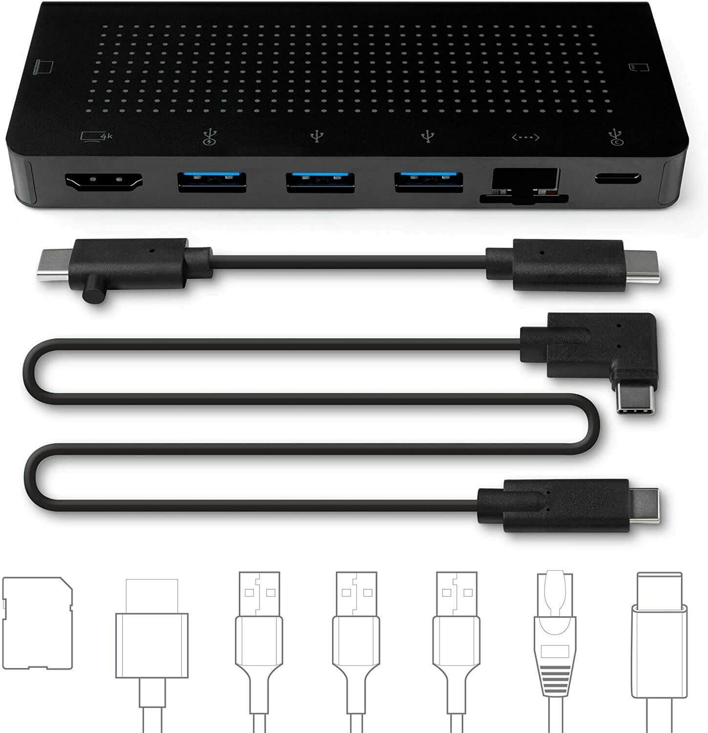 Мултифункционален хъб с Ethernet, HDMI, USB-C, USB 3.0 и четец за карти за MacBook - TwelveSouth StayGo USB-C Hub (черен) | JAR Computers Мултифункционален хъб с Ethernet, HDMI, USB-C, USB 3.0 и четец за карти за MacBook - TwelveSouth StayGo USB-C Hub (черен)