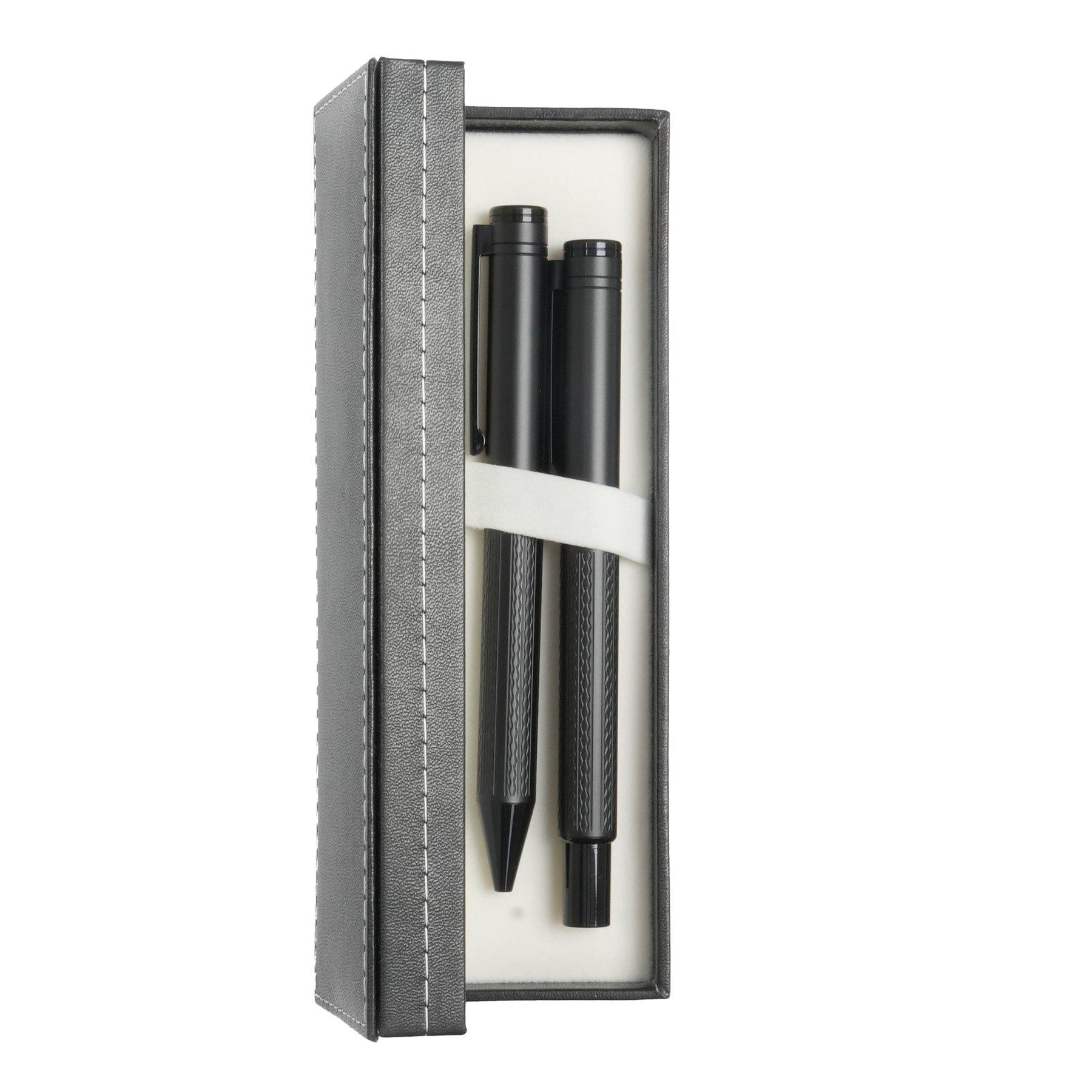 Office 1 Комплект химикалка и ролер Viceroy, метални, черни