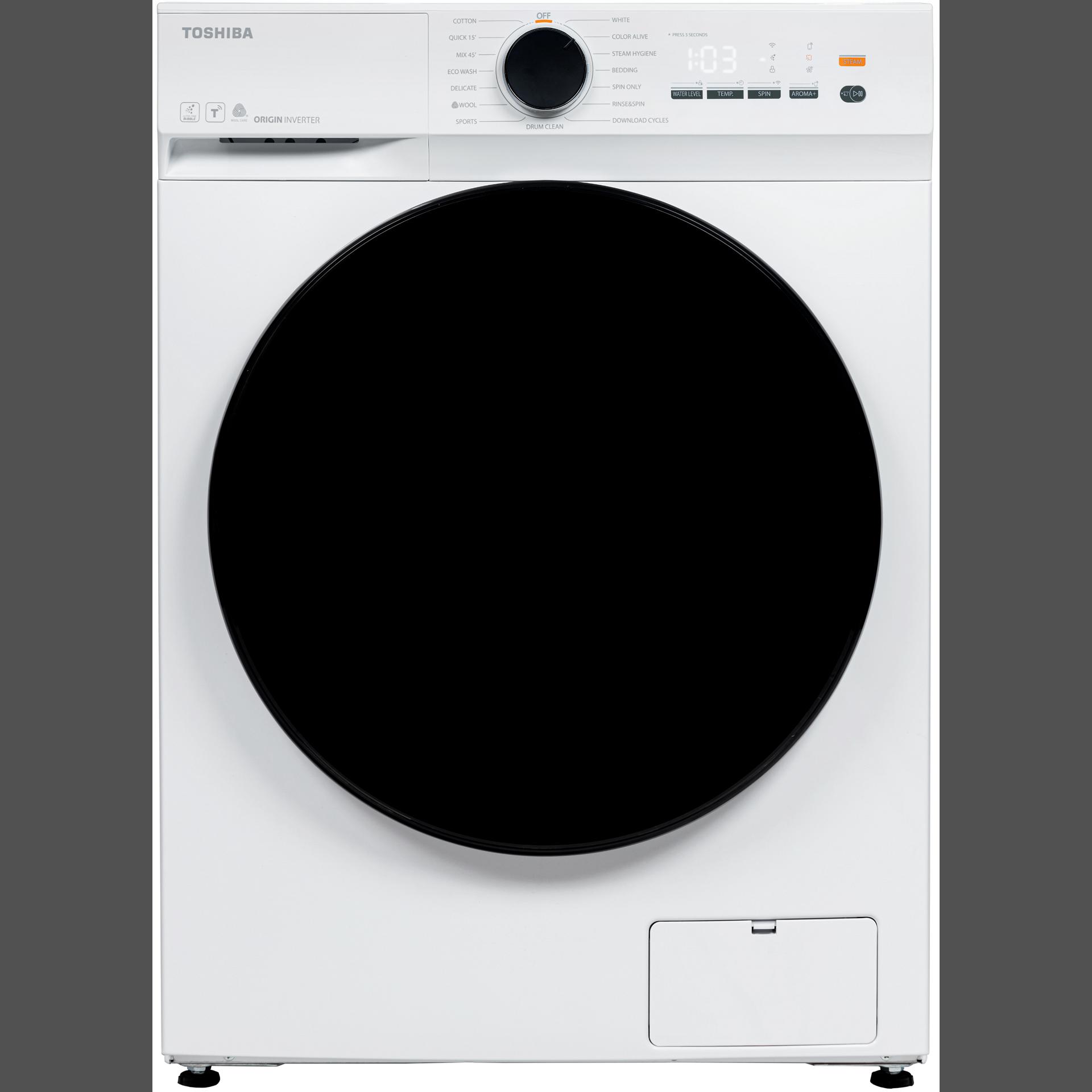 Пералня Toshiba TW-T21BU90UWBK(WW) , 1400 об./мин., 8.00 kg, A , Бял