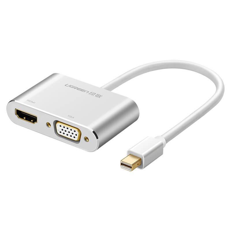 Ugreen 2-in-1 Mini-DisplayPort към HDMI и VGA Full HD адаптер (сребрист) | JAR Computers Ugreen 2-in-1 Mini-DisplayPort към HDMI и VGA Full HD адаптер (сребрист)