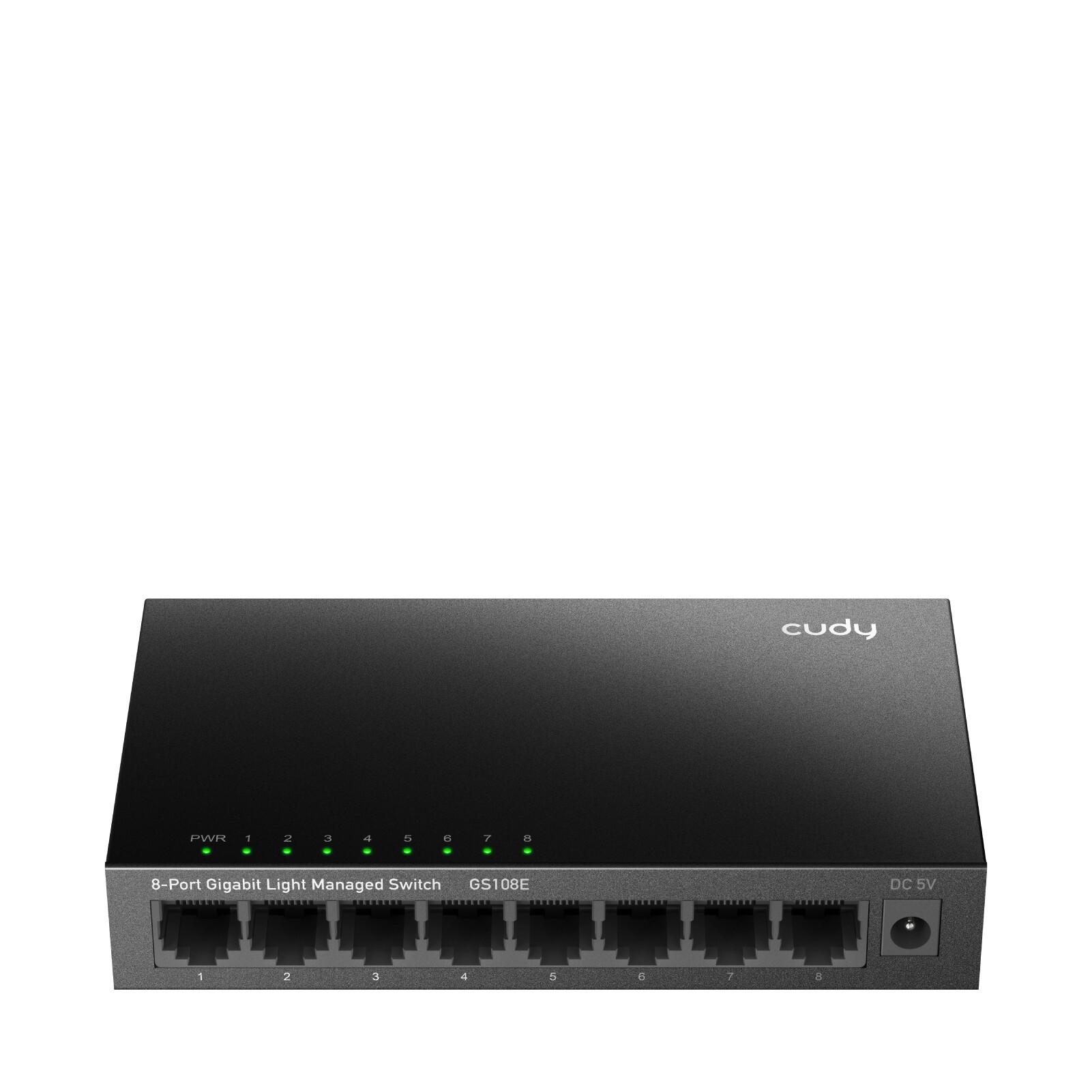 Cudy 8-Port Gigabit Easy-Managed Switch, GS108E 1.0 Управляем L2 Gigabit Ethernet (10/100/1000) Черен | JAR Computers Cudy 8-Port Gigabit Easy-Managed Switch, GS108E 1.0 Управляем L2 Gigabit Ethernet (10/100/1000) Черен