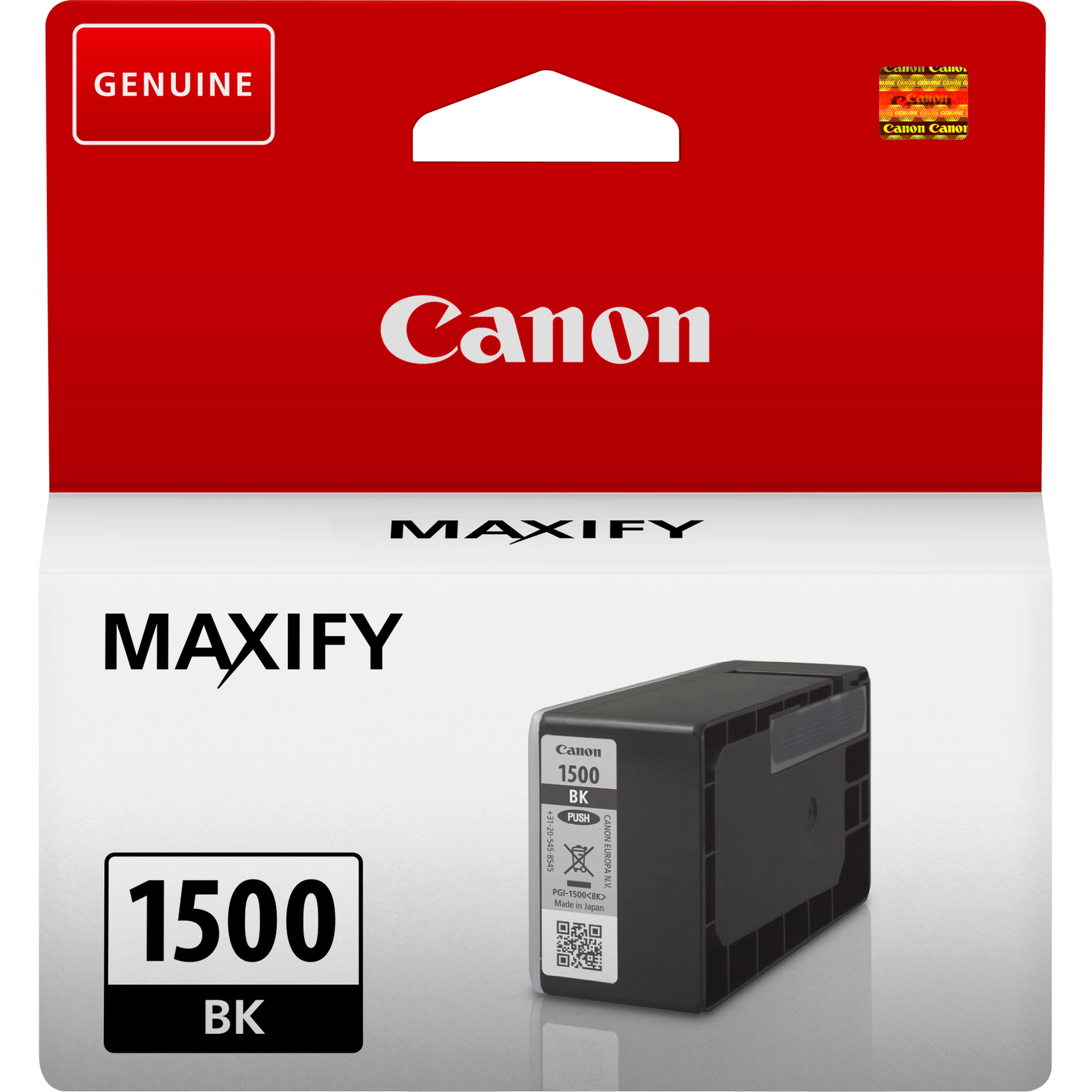 Глава за Canon Maxify MB2000/MB2100/MB2300/MB2700 Series - Ink - /1500/ - PGI1500BK (PGI-1500BK) / 9218B001 - Black - PN 9218B001 | JAR Computers Глава за Canon Maxify MB2000/MB2100/MB2300/MB2700 Series - Ink - /1500/ - PGI1500BK (PGI-1500BK) / 9218B001 - Black - PN 9218B001
