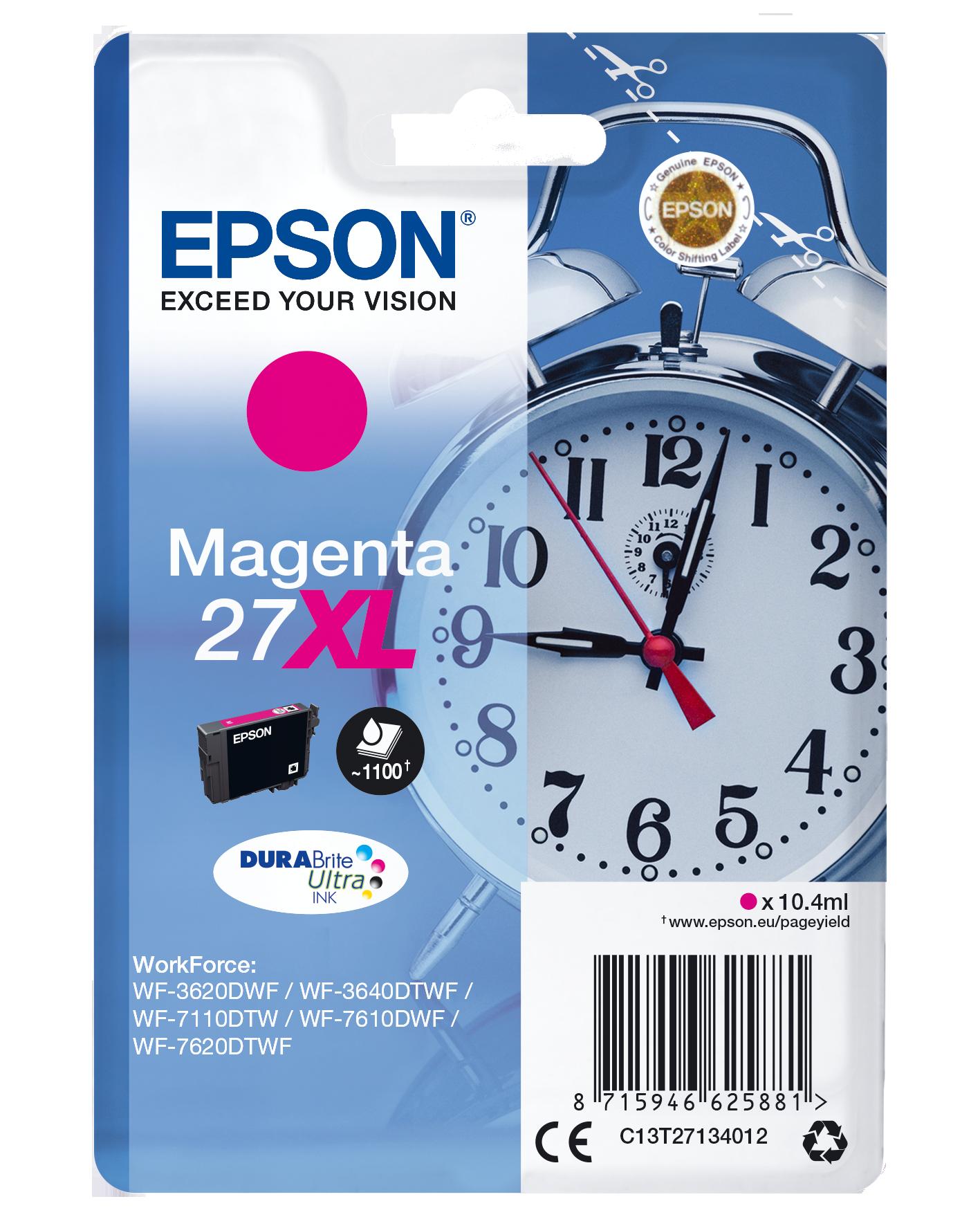 Глава за Epson WorkForce WF-3600/WF-7600/WF-7700 Series - Ink - /27XL/ / C13T27134012 - Magenta - PN C13T27134012 | JAR Computers Глава за Epson WorkForce WF-3600/WF-7600/WF-7700 Series - Ink - /27XL/ / C13T27134012 - Magenta - PN C13T27134012