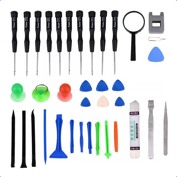 Комплект инструменти за ремонт на мобилни устройства - Repair Tools Kit Extended Kit 31 in 1 (31 броя) | JAR Computers Комплект инструменти за ремонт на мобилни устройства - Repair Tools Kit Extended Kit 31 in 1 (31 броя)