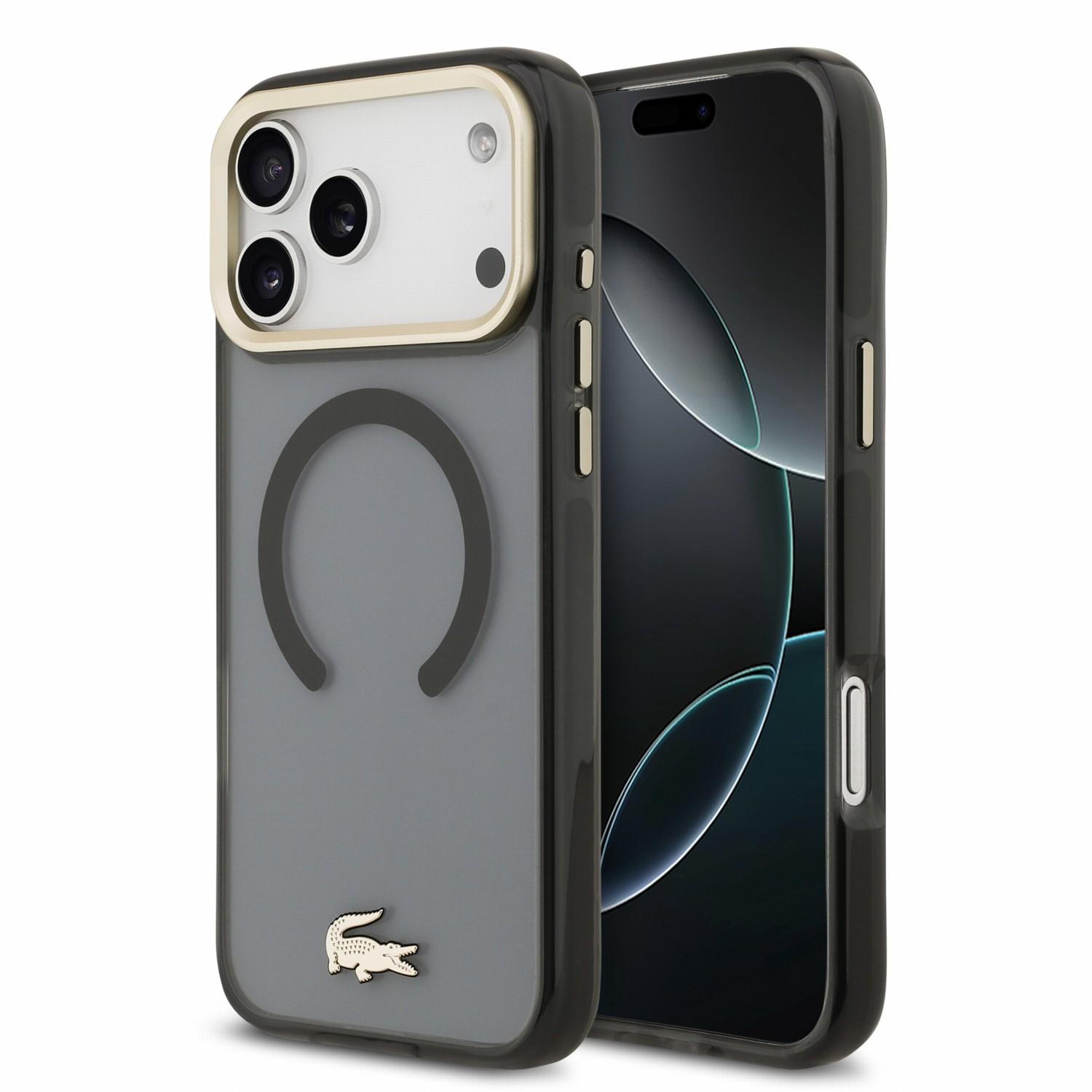 LACOSTE Калъф Apple iPhone 18 Pro/ 17 Pro, IML Shockproof Petit Pique Gold Logo MagSafe /черен/ - LCHMP18LUFWAK | JAR Computers LACOSTE Калъф Apple iPhone 18 Pro/ 17 Pro, IML Shockproof Petit Pique Gold Logo MagSafe /черен/ - LCHMP18LUFWAK