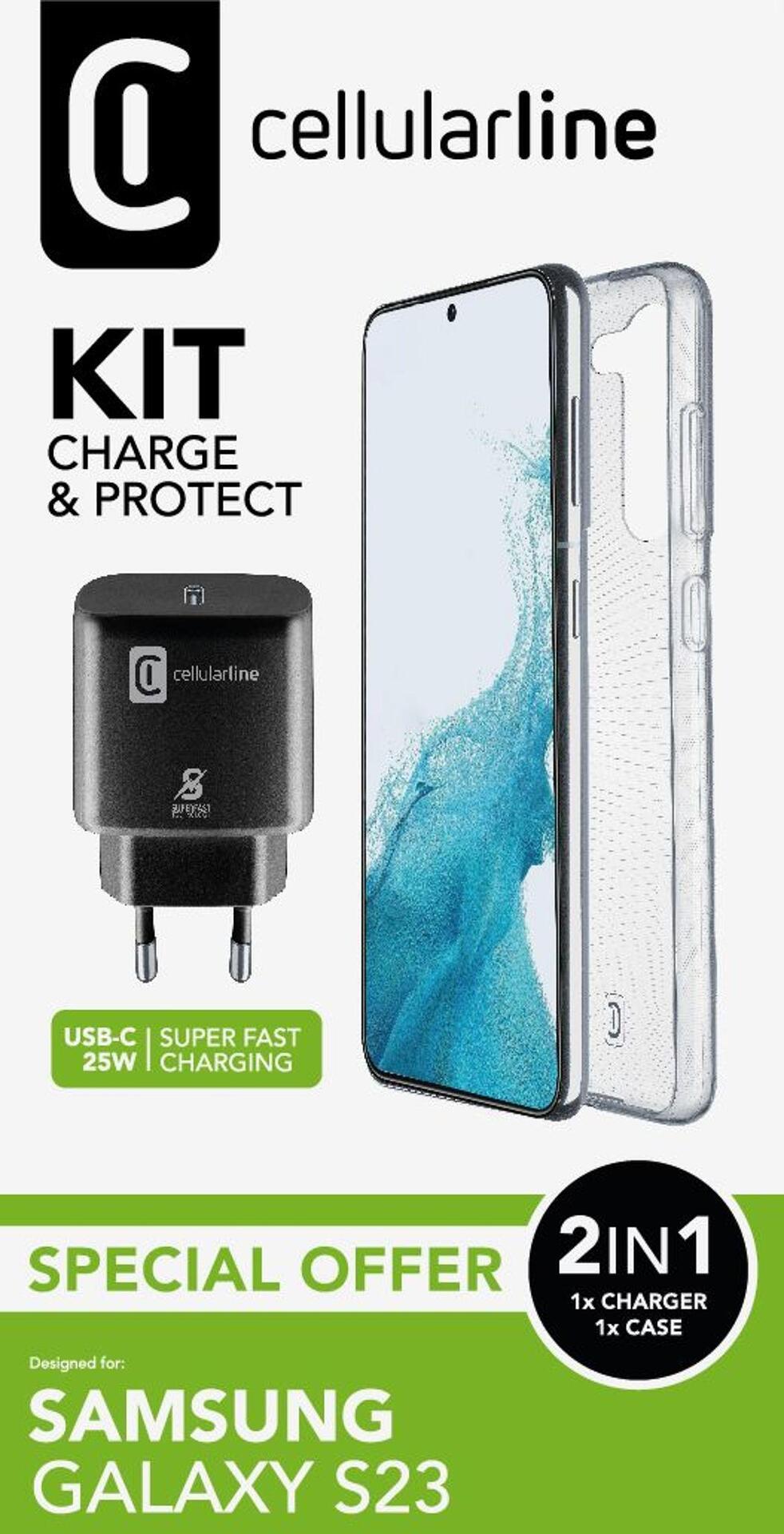Пакет за Samsung Galaxy S23- Калъф + Зарядно 220V UBS-C 25W | JAR Computers Пакет за Samsung Galaxy S23- Калъф + Зарядно 220V UBS-C 25W