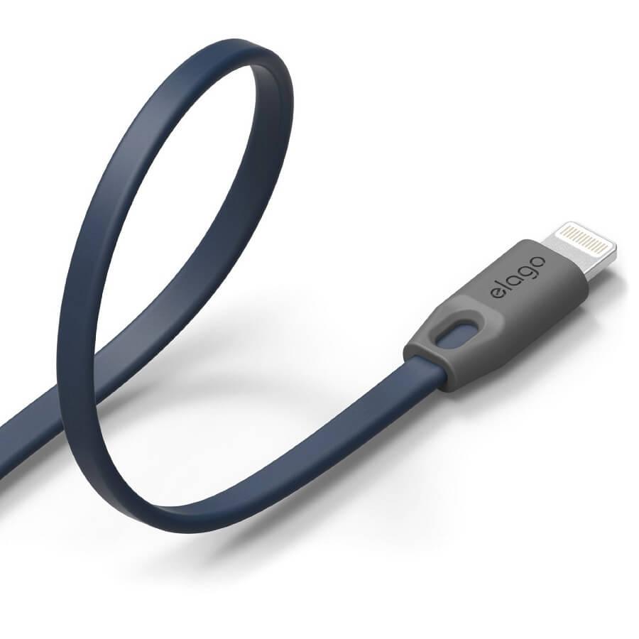 Сертифициран MFI Lightning кабел за iPhone, iPad, iPod с Lightning - Elago Tangle-Free Lightning USB Cable (сив-син) | JAR Computers Сертифициран MFI Lightning кабел за iPhone, iPad, iPod с Lightning - Elago Tangle-Free Lightning USB Cable (сив-син)