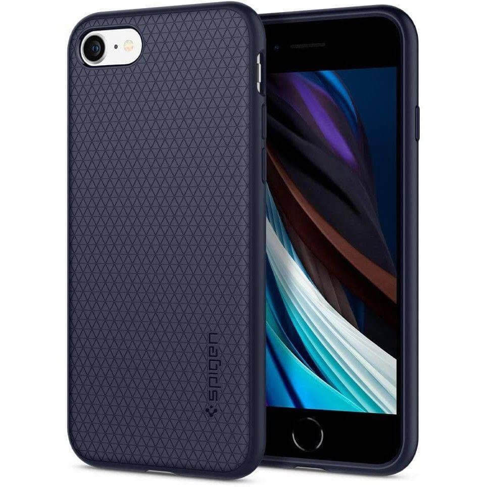 Силиконов (TPU) калъф с висока степен на защита за iPhone SE (2022), iPhone SE (2020), iPhone 8, iPhone 7 - Spigen Liquid Air Case (тъмносин) | JAR Computers Силиконов (TPU) калъф с висока степен на защита за iPhone SE (2022), iPhone SE (2020), iPhone 8, iPhone 7 - Spigen Liquid Air Case (тъмносин)