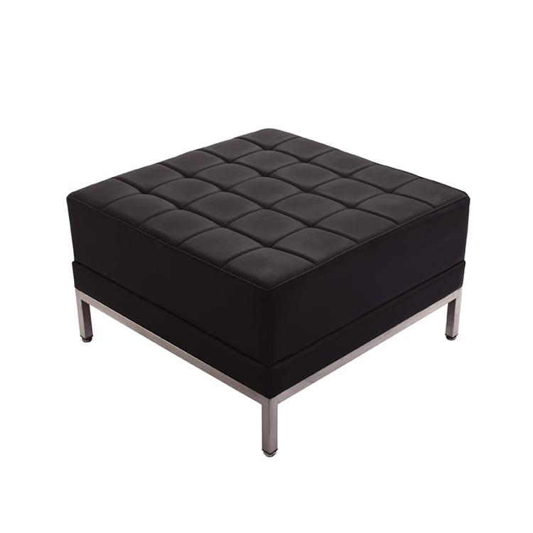 Табуретка RFG Neo, квадратна, екокожа, 700 х 700 х 450 mm, черен