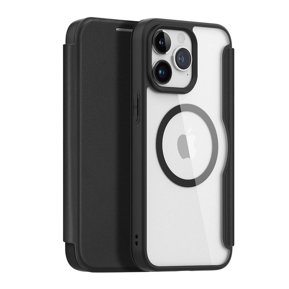 Удароустойчив хибриден кожен кейс с отделение за карти и MagSafe за iPhone 15 Pro Max - Dux Ducis Skin X Pro Magnetic Wallet Case (черен-прозрачен) | JAR Computers Удароустойчив хибриден кожен кейс с отделение за карти и MagSafe за iPhone 15 Pro Max - Dux Ducis Skin X Pro Magnetic Wallet Case (черен-прозрачен)