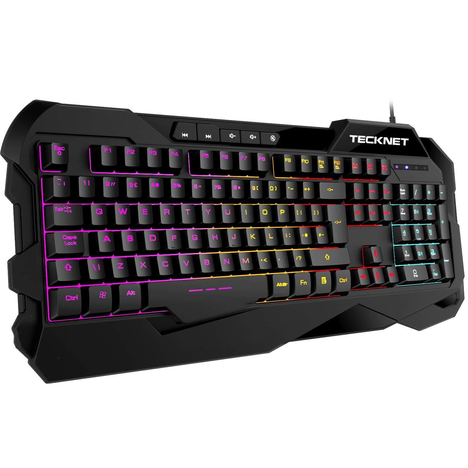 Геймърска клавиатура с LED подсветка - TeckNet EGK01703BK01 Wired LED Illuminated Gaming Keyboard (за PC) | JAR Computers Геймърска клавиатура с LED подсветка - TeckNet EGK01703BK01 Wired LED Illuminated Gaming Keyboard (за PC)