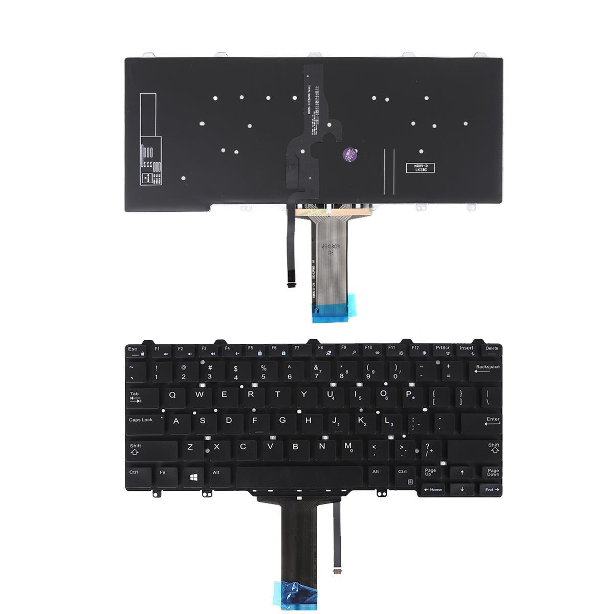 Клавиатура за лаптоп Dell Latitude 3340 3350 5480 7480 - Черна Без Рамка с Малък Ентър с Подсветка | JAR Computers Клавиатура за лаптоп Dell Latitude 3340 3350 5480 7480 - Черна Без Рамка с Малък Ентър с Подсветка
