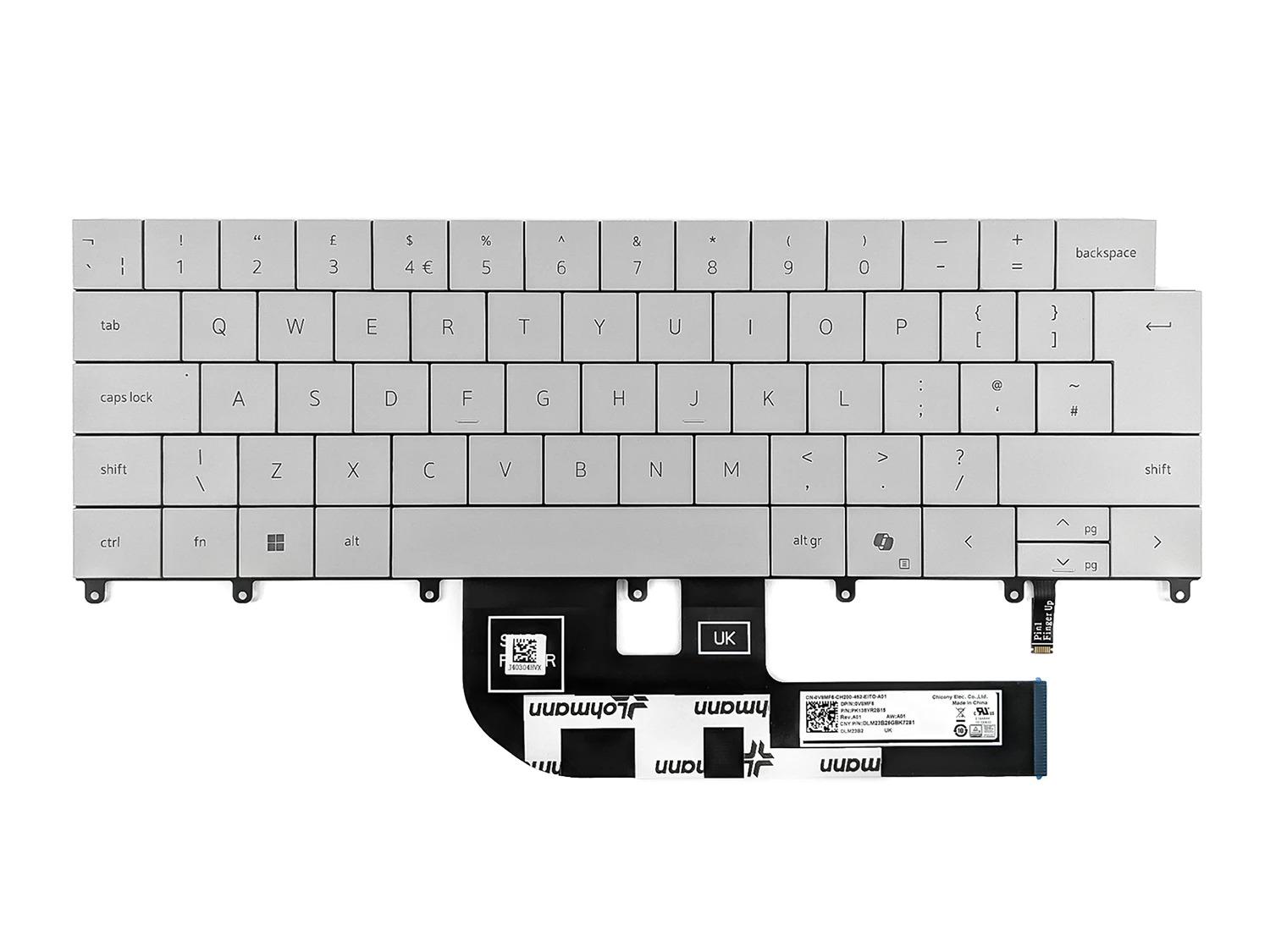 Клавиатура за лаптоп Dell XPS 14 9440 16 9640 Бяла с Подсветка с AI Бутон | JAR Computers Клавиатура за лаптоп Dell XPS 14 9440 16 9640 Бяла с Подсветка с AI Бутон