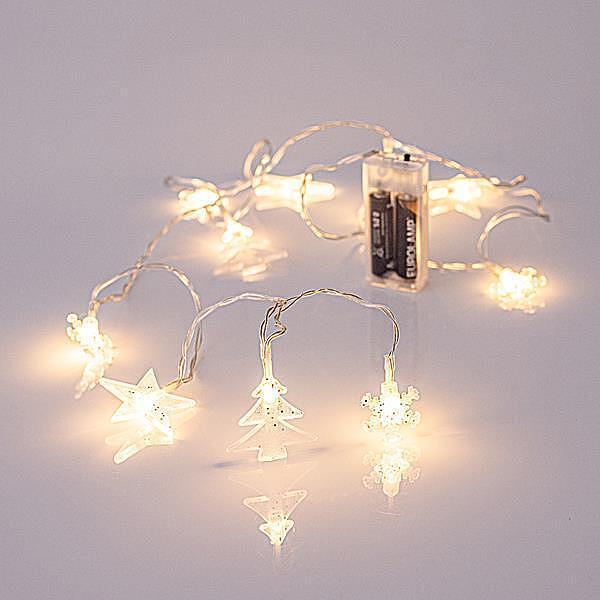 Лампички 10 LED 5 mm за батерии 2xAA - прозрачен кабел, IP20 | JAR Computers Лампички 10 LED 5 mm за батерии 2xAA - прозрачен кабел, IP20