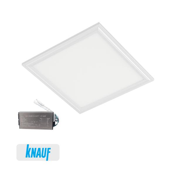 LED ПАНЕЛ ЗА ГИПСКАРТОН 40W 4000K 595X595MM БЯЛА РАМКА+АВАРИЕН БЛОК