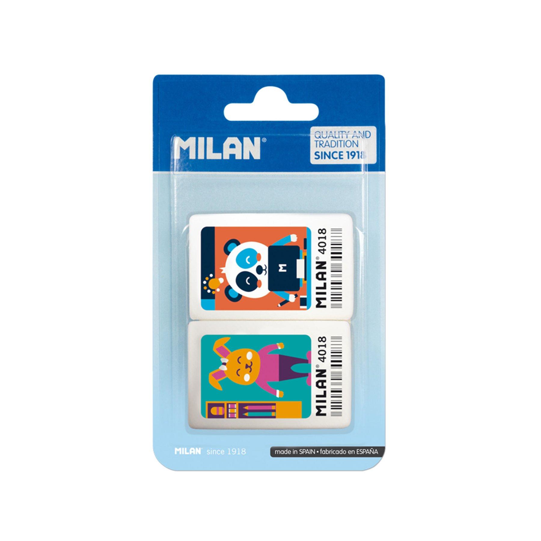 Milan Гума за молив 4018, 2 броя в блистер, опаковка 25 | JAR Computers Milan Гума за молив 4018, 2 броя в блистер, опаковка 25