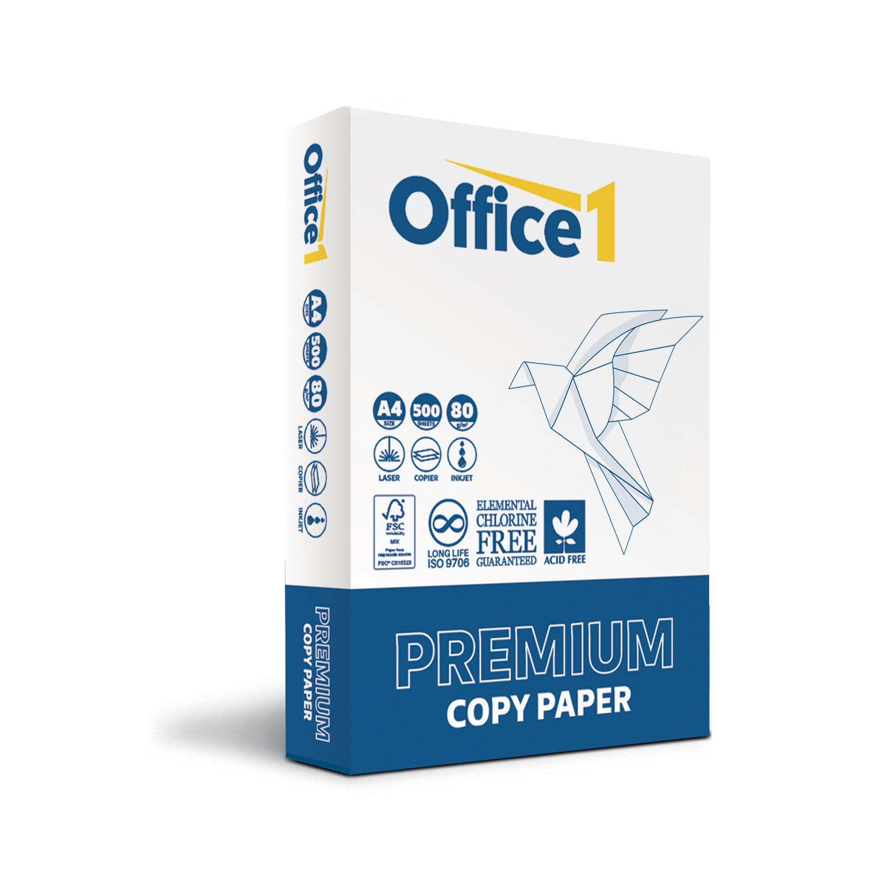Office 1 Копирна хартия Premium, A4, 80 g/m2, 500 листа | JAR Computers Office 1 Копирна хартия Premium, A4, 80 g/m2, 500 листа