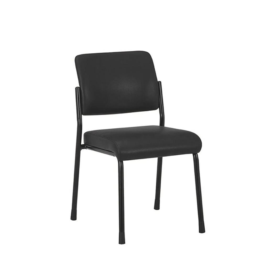 Посетителски стол RFG Solid M, екокожа, метална основа, до 150 kg, черен, 4 броя в комплект