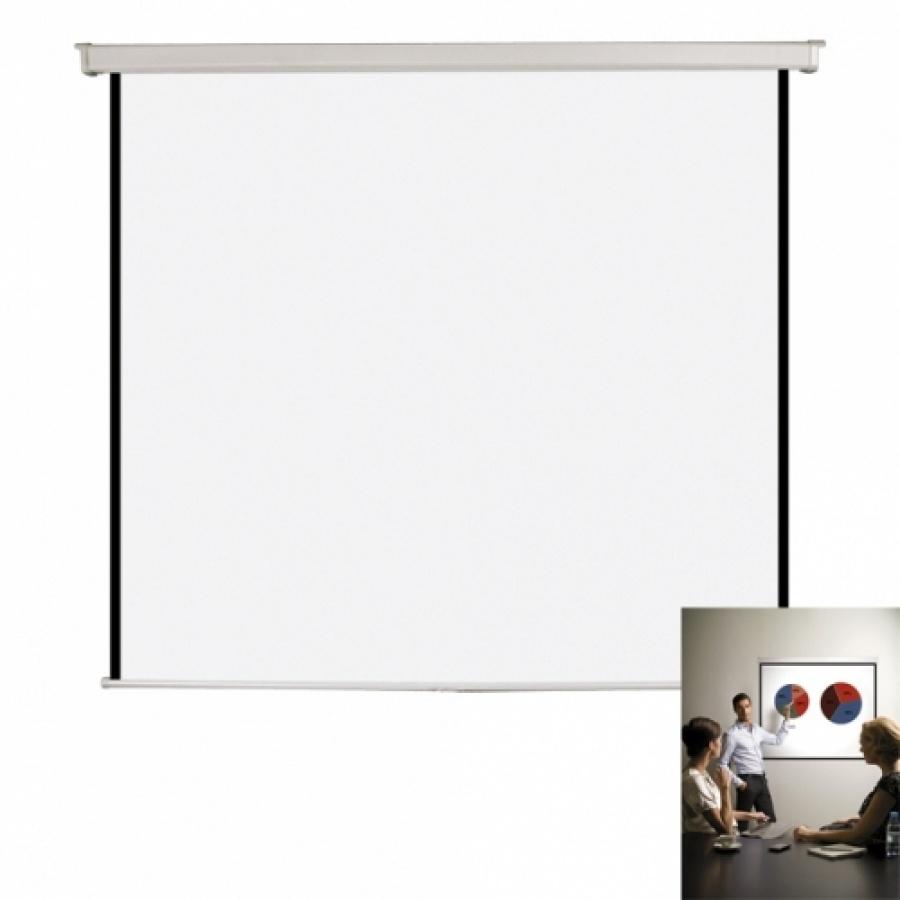 Прожекционен екран Bi-Office, 1500х1500 мм, формат 1:1, ръчно управление | JAR Computers Прожекционен екран Bi-Office, 1500х1500 мм, формат 1:1, ръчно управление