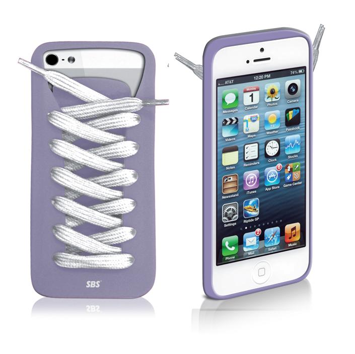 Силиконов кейс с връзки за обувки за iPhone 5, iPhone 5S, iPhone SE - SBS Cover Stringa (лилав) | JAR Computers Силиконов кейс с връзки за обувки за iPhone 5, iPhone 5S, iPhone SE - SBS Cover Stringa (лилав)
