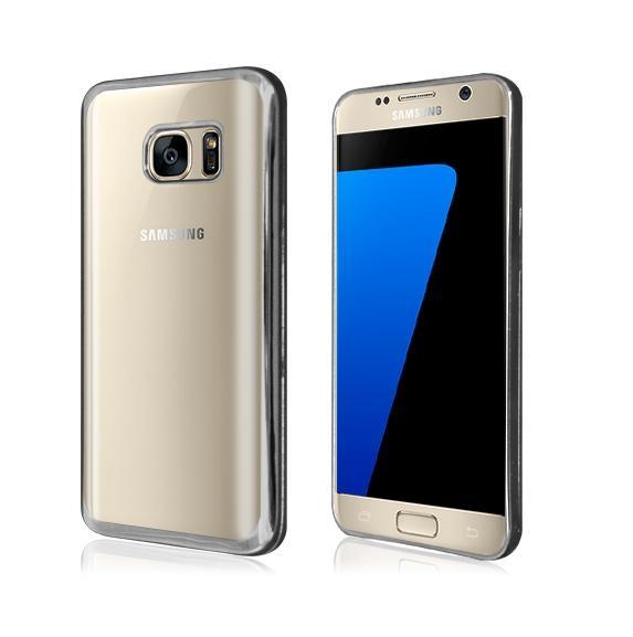 Силиконов (TPU) калъф за Samsung Galaxy S7 - Okkes TPU Case (прозрачен-тъмносив) | JAR Computers Силиконов (TPU) калъф за Samsung Galaxy S7 - Okkes TPU Case (прозрачен-тъмносив)