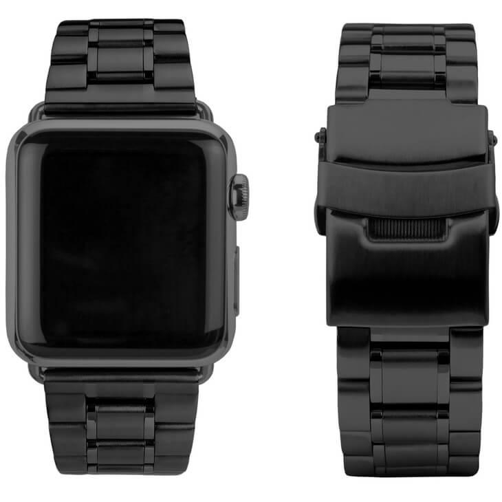 Стоманена каишка с полирани елементи за Apple Watch 38мм, 40мм - Caseual Steel Band (черна) | JAR Computers Стоманена каишка с полирани елементи за Apple Watch 38мм, 40мм - Caseual Steel Band (черна)