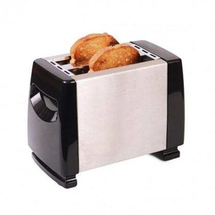 Тостер за хляб Rosberg R51440AS, 750W, 2 филии, Инокс/черен