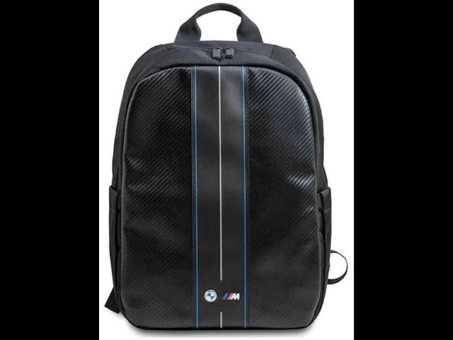 BMW Carbon And Blue Stripe 16" Backpack