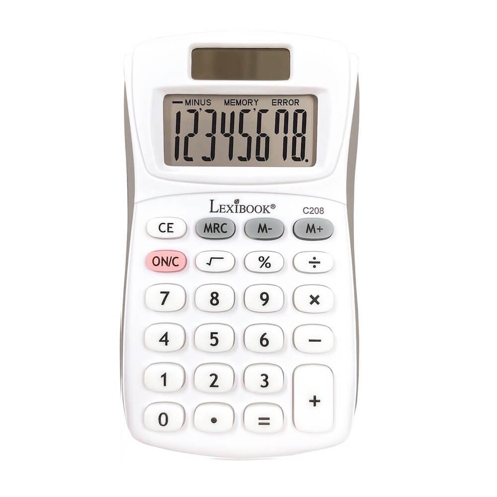 Джобен калкулатор с 8 символа - Lexibook 8-Digit Pocket Calculator with Dual Power Supply (бял) | JAR Computers Джобен калкулатор с 8 символа - Lexibook 8-Digit Pocket Calculator with Dual Power Supply (бял)