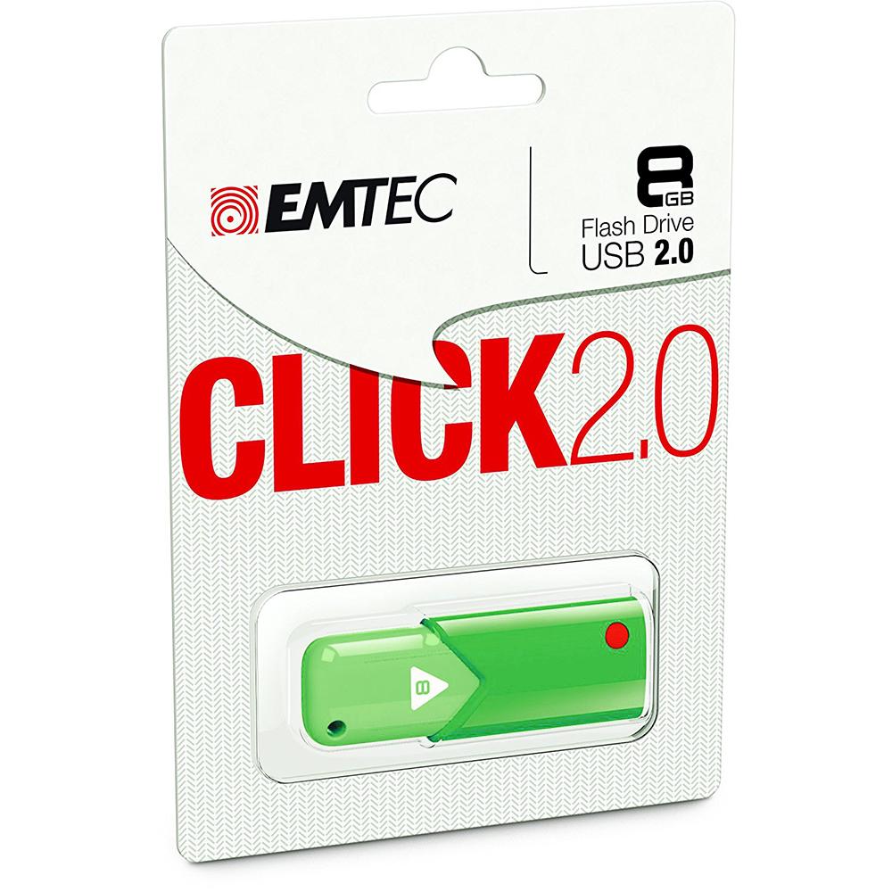 Флаш памет 8GB - Emtec Click B100 USB 2.0 8GB (зелен) | JAR Computers Флаш памет 8GB - Emtec Click B100 USB 2.0 8GB (зелен)