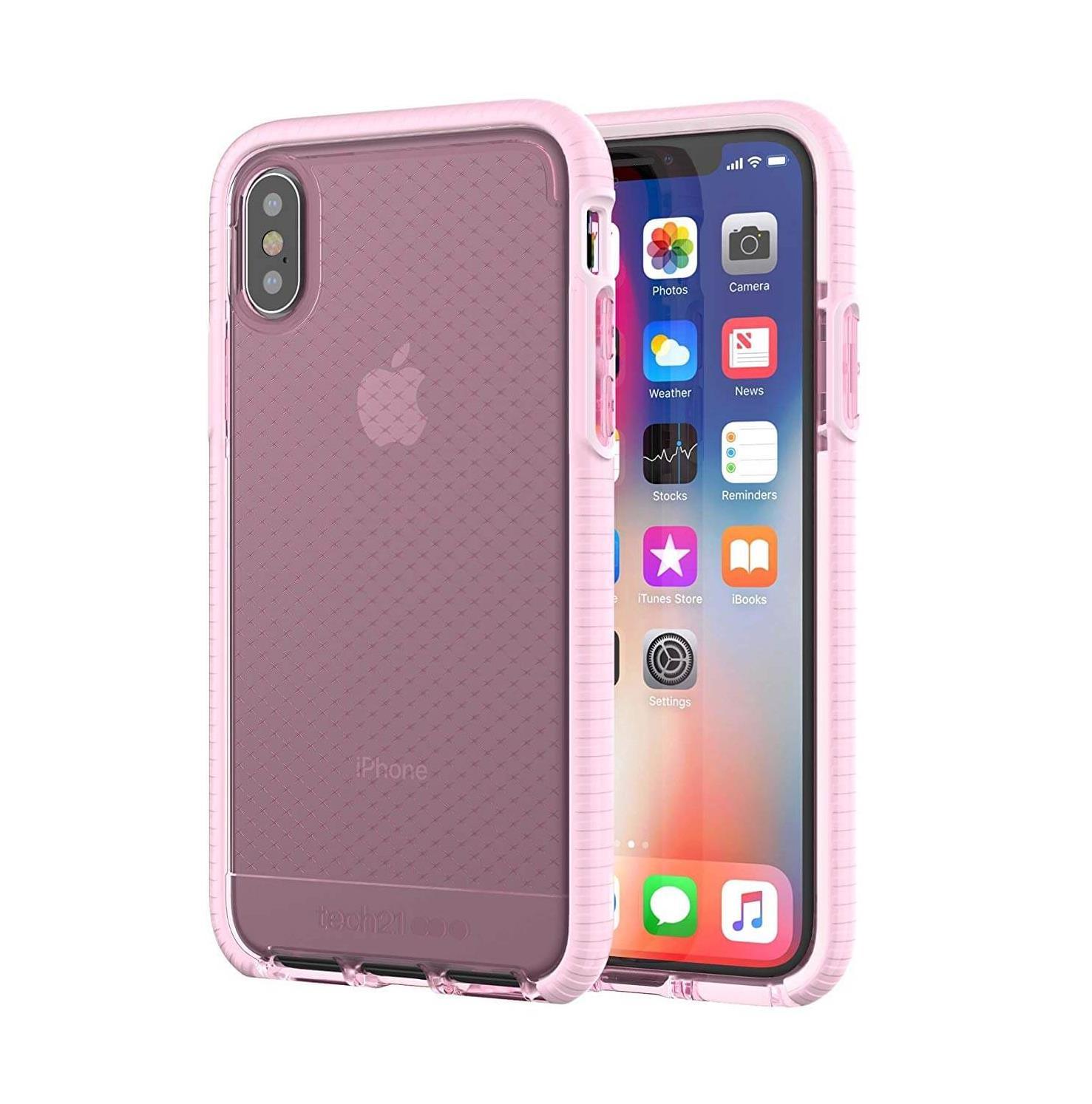 Хибриден кейс с висока защита за iPhone XS, iPhone X - Tech21 Evo Check Case (розов-прозрачен) | JAR Computers Хибриден кейс с висока защита за iPhone XS, iPhone X - Tech21 Evo Check Case (розов-прозрачен)
