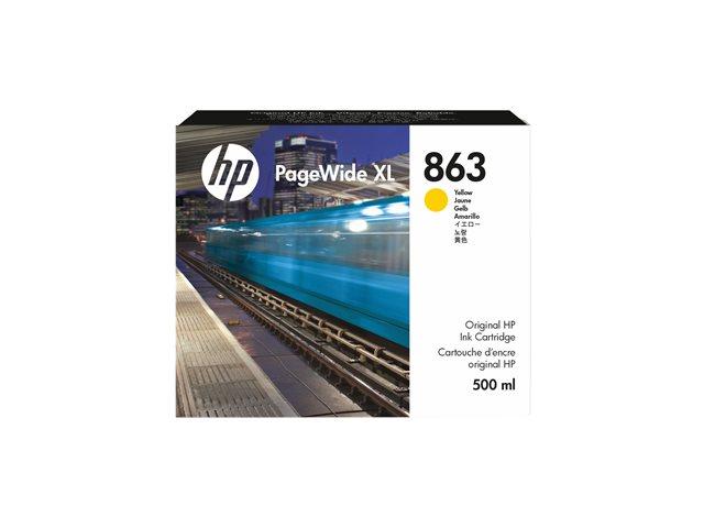 HP 863 500ml Yellow PageWide XL Ink Crtg | JAR Computers HP 863 500ml Yellow PageWide XL Ink Crtg