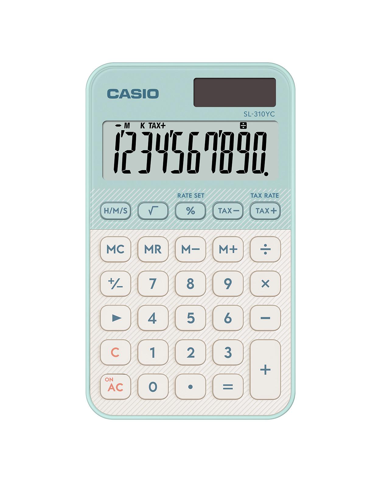 Калкулатор CASIO COLORFUL SL-310YC-LG, джобен, 10 dgt, 118x70x8 мм, светло зелен | JAR Computers Калкулатор CASIO COLORFUL SL-310YC-LG, джобен, 10 dgt, 118x70x8 мм, светло зелен