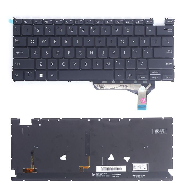 Клавиатура за лаптоп Asus ZenBook 14 OLED UX3402 UX3402Z UX3402ZA Черна Без Рамка с Малък Ентър, С Подсветка US | JAR Computers Клавиатура за лаптоп Asus ZenBook 14 OLED UX3402 UX3402Z UX3402ZA Черна Без Рамка с Малък Ентър, С Подсветка US