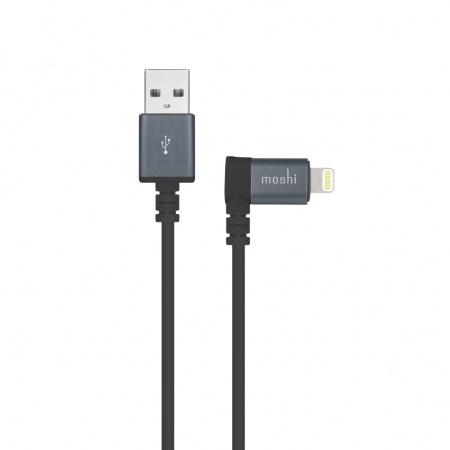 Lightning кабел за iPhone, iPad, iPod и всички устройства с Lightning конектор (150 см) - Moshi Lightning to USB Cable 90 degrees (черен) | JAR Computers Lightning кабел за iPhone, iPad, iPod и всички устройства с Lightning конектор (150 см) - Moshi Lightning to USB Cable 90 degrees (черен)