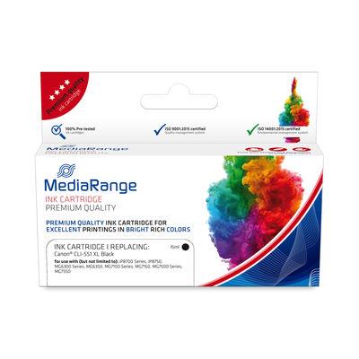 MediaRange Мастило за принтери Canon CLI-551 XL (BK), с чип, черен | JAR Computers MediaRange Мастило за принтери Canon CLI-551 XL (BK), с чип, черен