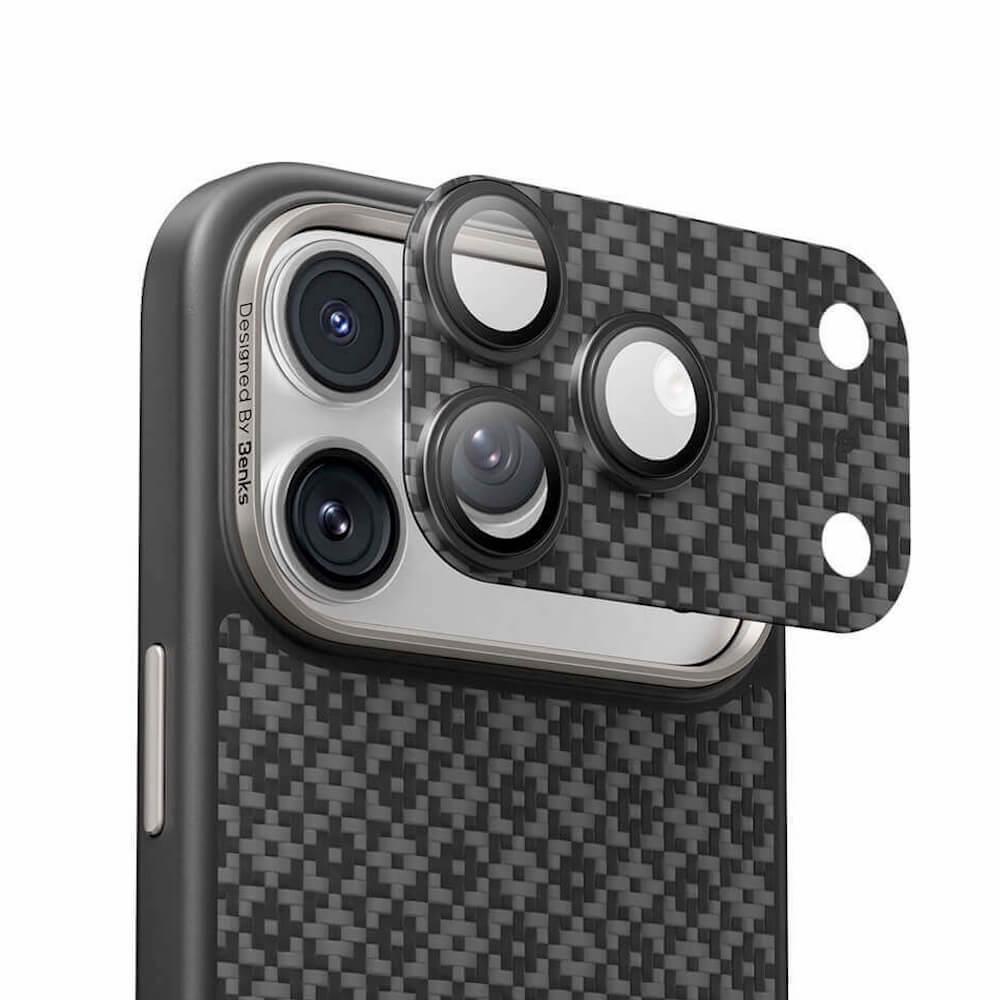 Предпазни стъклени лещи с цяла кевларна плочка за камерата на iPhone 17 Pro Max - Benks ArmorWarrior Aramid Lens Protector Tempered Glass (черен) | JAR Computers Предпазни стъклени лещи с цяла кевларна плочка за камерата на iPhone 17 Pro Max - Benks ArmorWarrior Aramid Lens Protector Tempered Glass (черен)