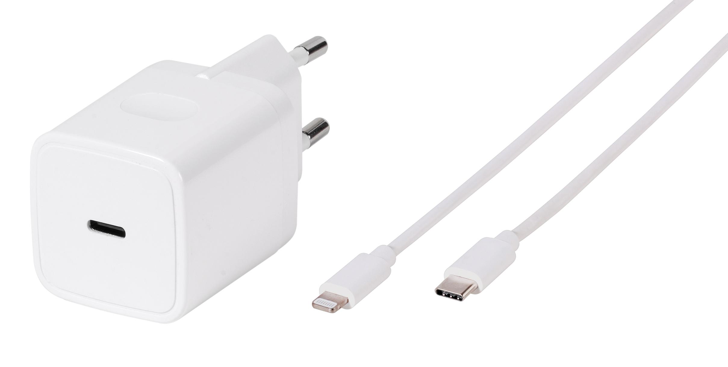 Vivanco 62300 Мрежово зарядно 20W, MFI, PD3.0, с кабел 1,2m USB-C-lightning