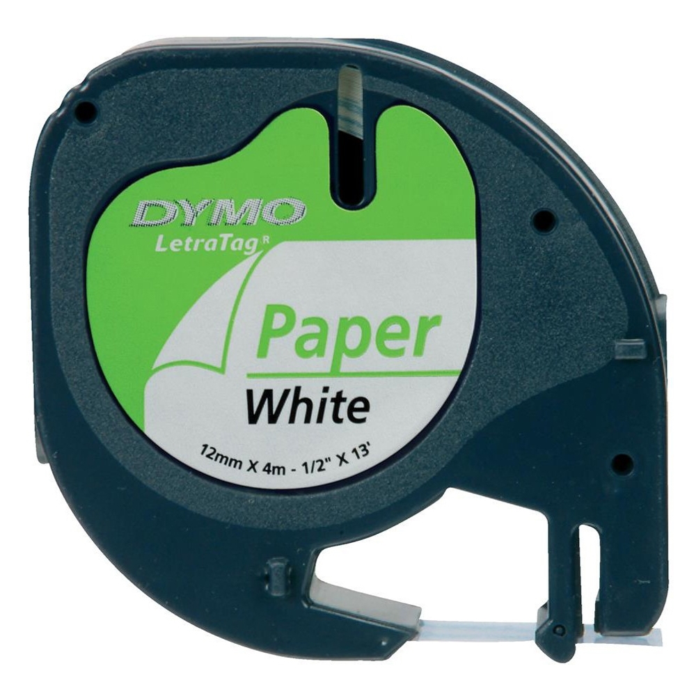 DYMO 91200 LETRA TAG PAPER TAPE 12x4mm WHITE (DYMO91200)