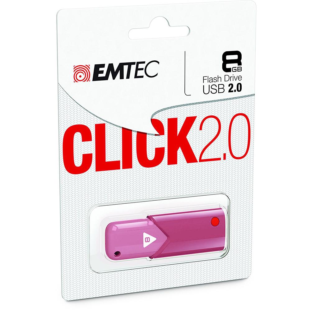 Флаш памет 8GB - Emtec Click B100 USB 2.0 8GB (розов) | JAR Computers Флаш памет 8GB - Emtec Click B100 USB 2.0 8GB (розов)