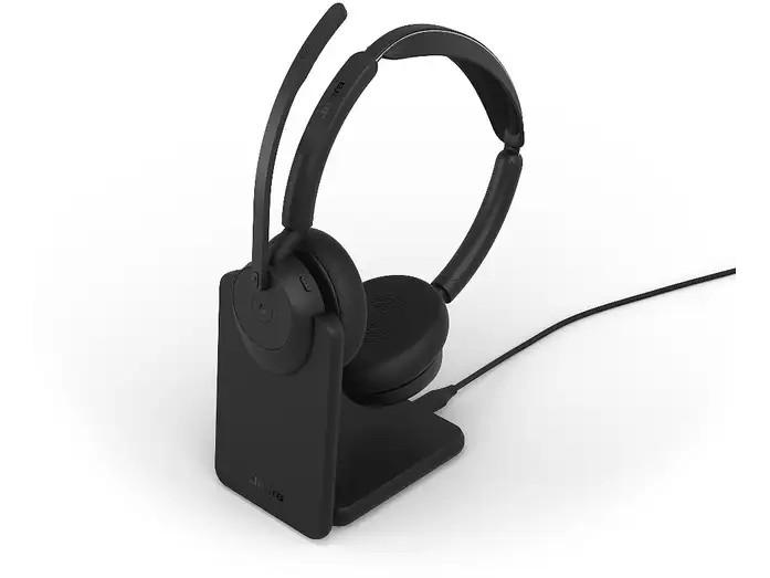 Jabra Evolve3 45 Stereo безжични стерео слушалки със стойка, ANC, Link 390a, Microsoft Teams, черни | JAR Computers Jabra Evolve3 45 Stereo безжични стерео слушалки със стойка, ANC, Link 390a, Microsoft Teams, черни