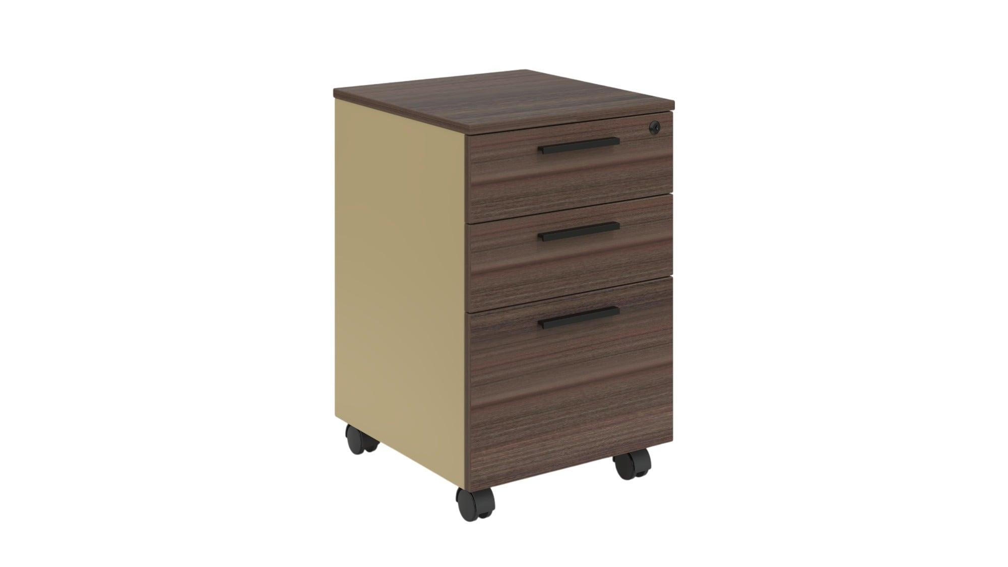 Контейнер за Бюро RFG Lisabon, 400 x 420 x 620 mm, ПДЧ, тъмен дъб и сиво