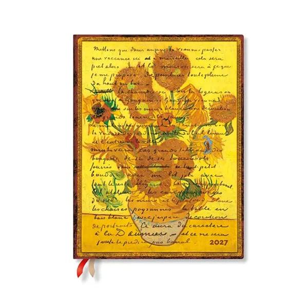 Paperblanks Планер Van Gogh Sunflowers, Ultra, хоризонтален, твърда корица, 88 листа, за 2027 година | JAR Computers Paperblanks Планер Van Gogh Sunflowers, Ultra, хоризонтален, твърда корица, 88 листа, за 2027 година
