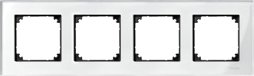 Рамка 4х цвят Блестящо бяло, стъкло System M Merten SE /до изчерпване/ | JAR Computers Рамка 4х цвят Блестящо бяло, стъкло System M Merten SE /до изчерпване/