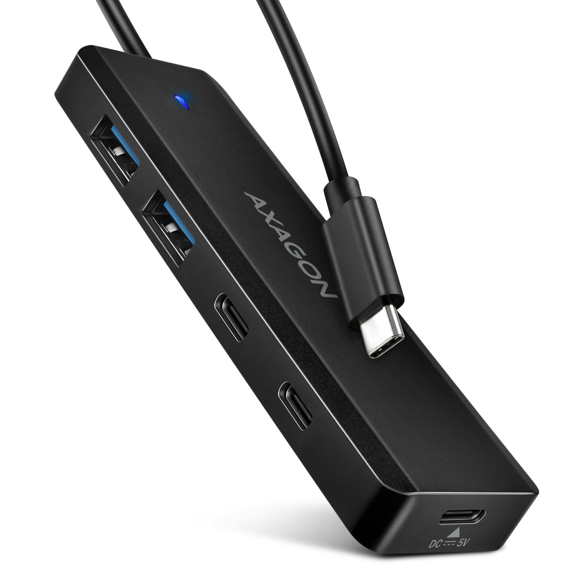 Axagon HUE-C2C интерфейсен хъб USB 3.2 Gen 1 (3.1 Gen 1) Type-C 5000 Мбит/с Черен | JAR Computers Axagon HUE-C2C интерфейсен хъб USB 3.2 Gen 1 (3.1 Gen 1) Type-C 5000 Мбит/с Черен