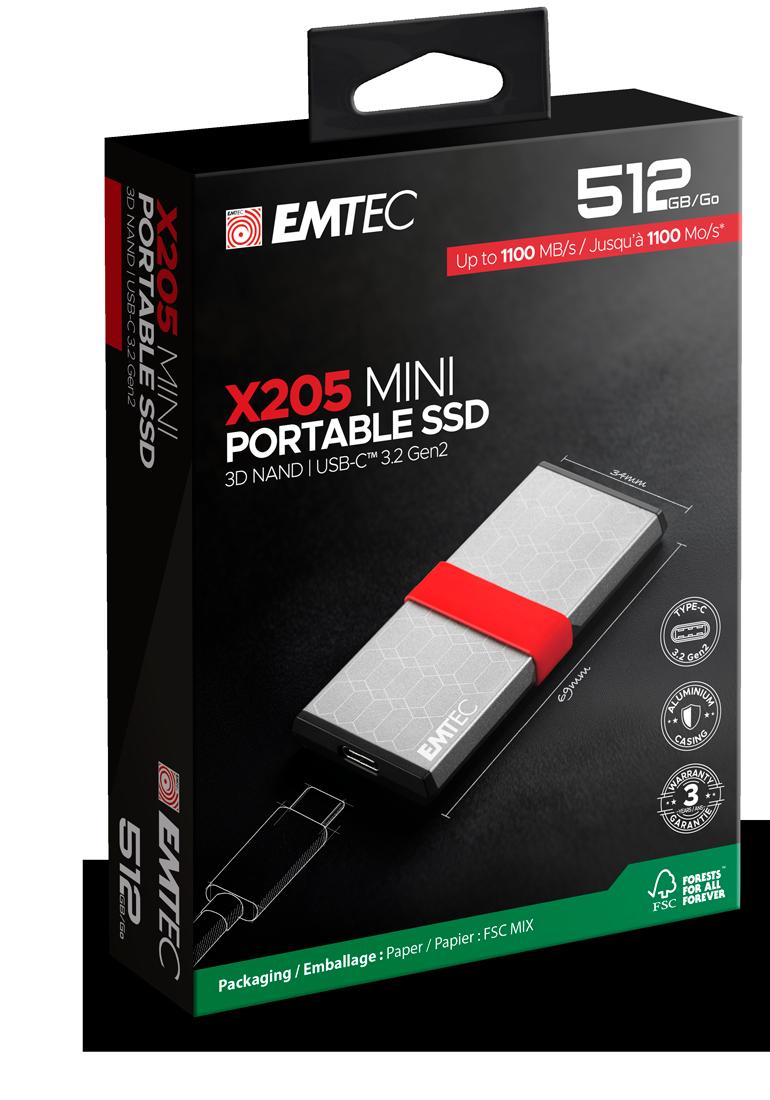 EMTEC EXT SSD X205 512G /USB-C