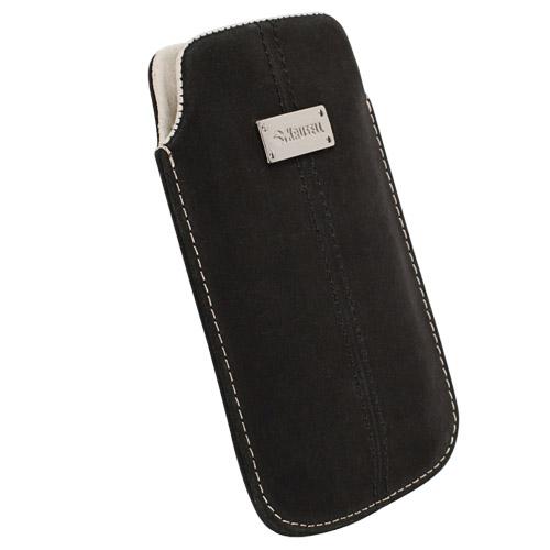 Кожен калъф за HTC Sensation, Galaxy S2, LG Optimus, Nokia Lumia, HTC Desire 500, Moto G и др. - Krusell Luna Pouch XXL Nubuck (черен) | JAR Computers Кожен калъф за HTC Sensation, Galaxy S2, LG Optimus, Nokia Lumia, HTC Desire 500, Moto G и др. - Krusell Luna Pouch XXL Nubuck (черен)