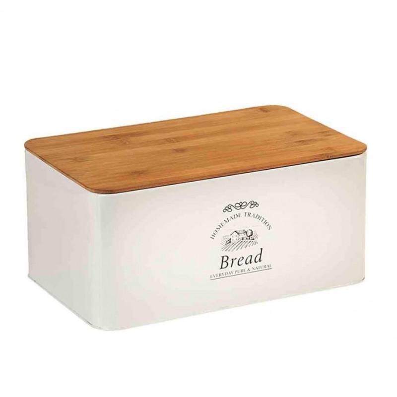 Кутия за хляб Kesper 18045 63, 32.5x21x15см, Неръждаема стомана, Бамбук, Кафяв