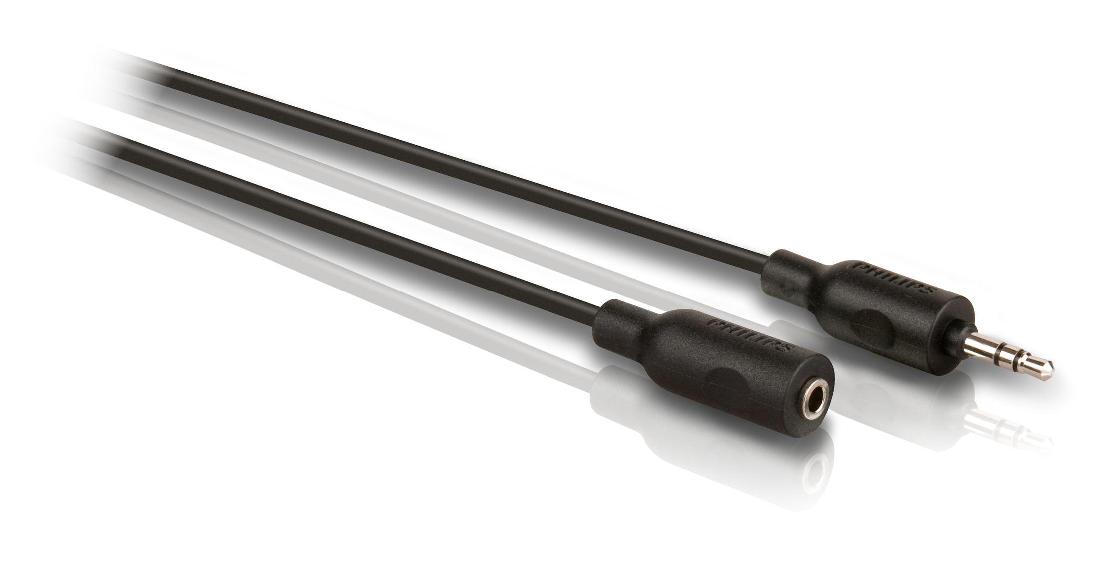 Philips SWA2528W/10 аудио кабел 1,5 м 3.5mm Черен | JAR Computers Philips SWA2528W/10 аудио кабел 1,5 м 3.5mm Черен